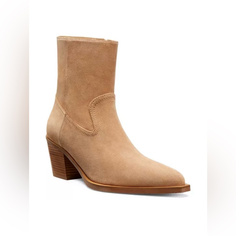 NIB- Stuart Weitzman Tate Tan Suede Ankle Booties - Picture 5 of 8